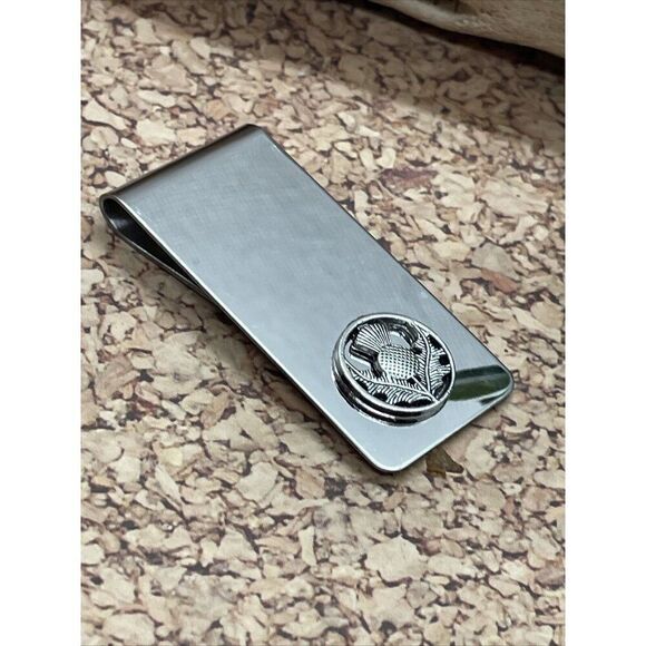 Scottish Thistle Money Clip Stainless Steel Quality Wedding Party Gift Groomsmen - Picture 4 of 11